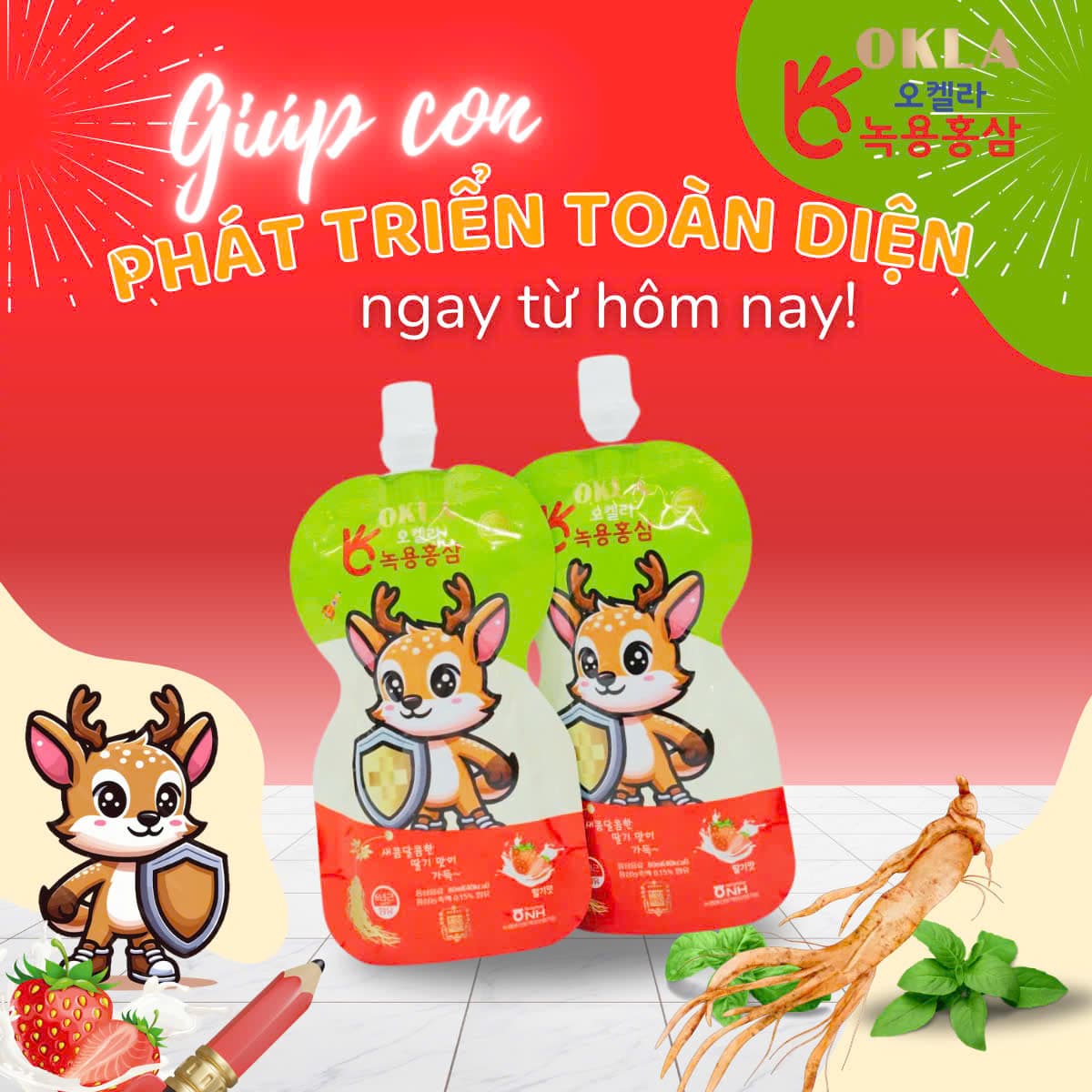 Nước Hồng Sâm Nhung Hươu OKLA